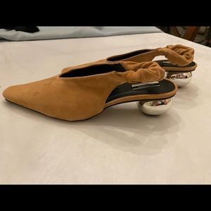 Top shop blush suede sling back heels with comfy heel